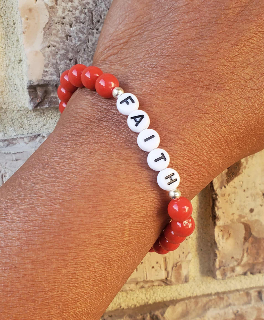 Red FAITH Fire Bracelet – 6.5" (Ladies/Teen)