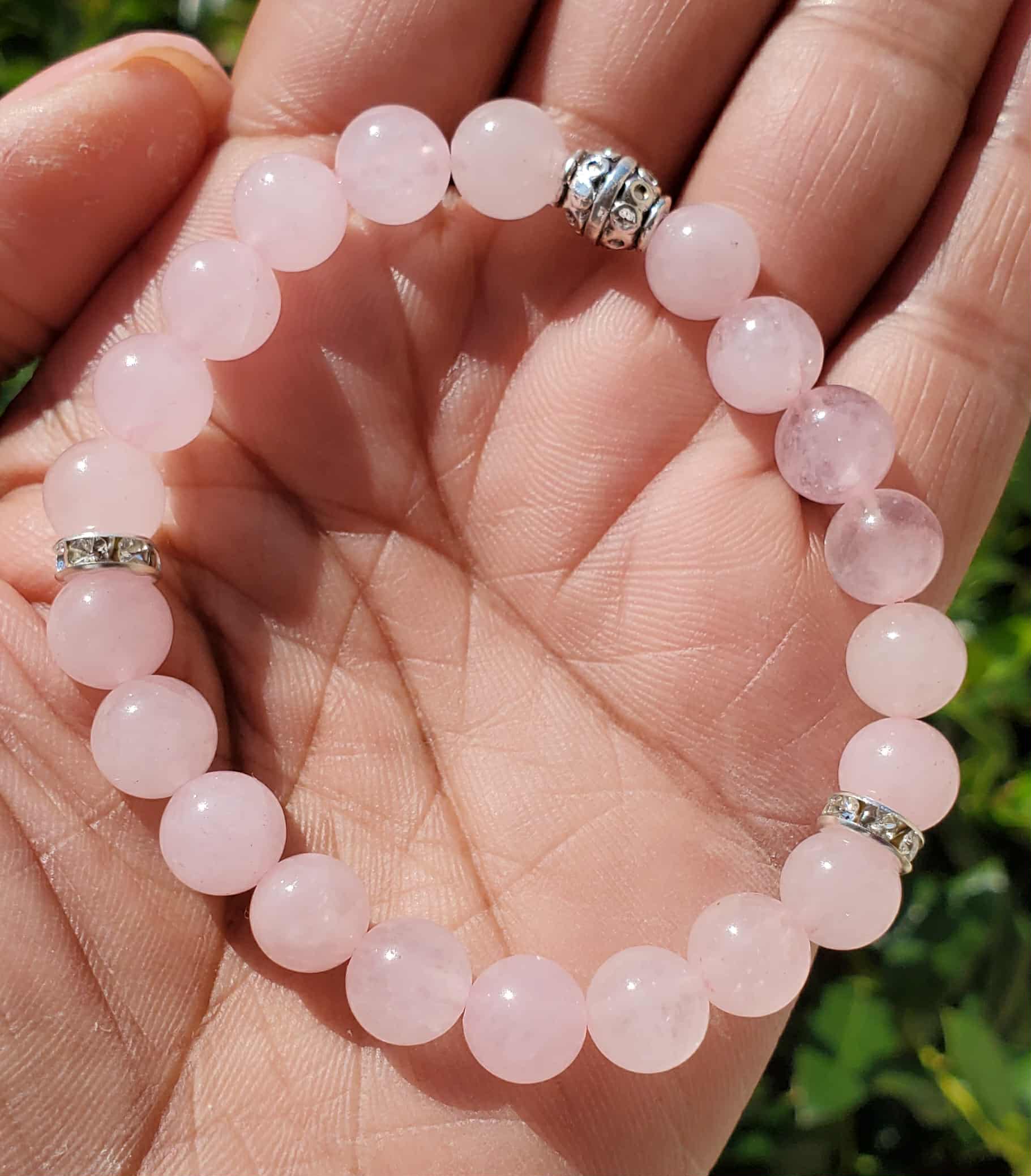 Natural Stone Rose / Pink Quartz Bracelet