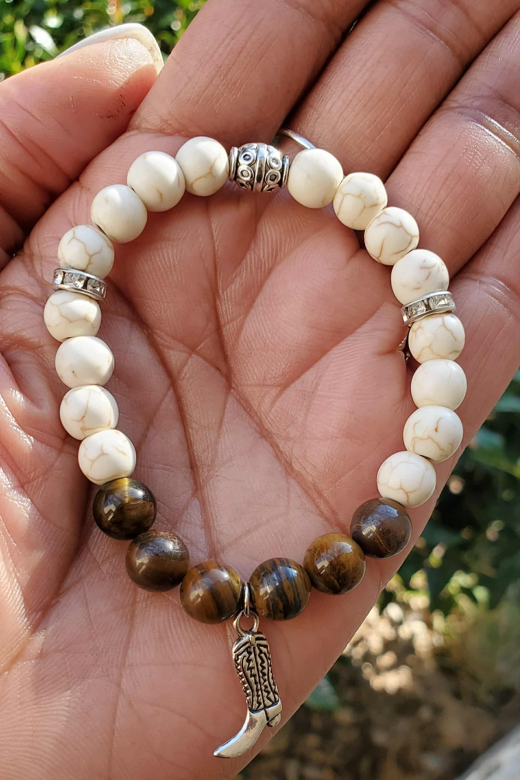 Southern Spirit Tiger Eye Boot Charm Bracelet