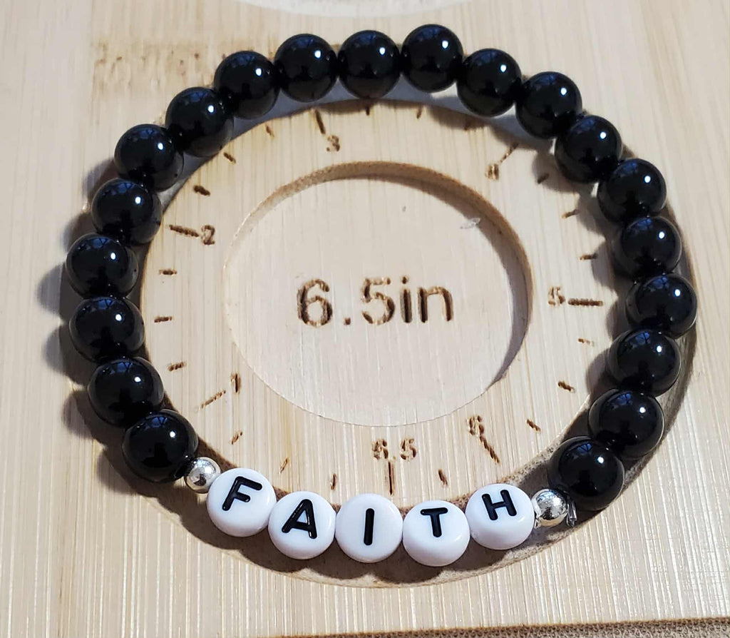 Black FAITH Glow Bracelet – 6.5" (Ladies/Teen)