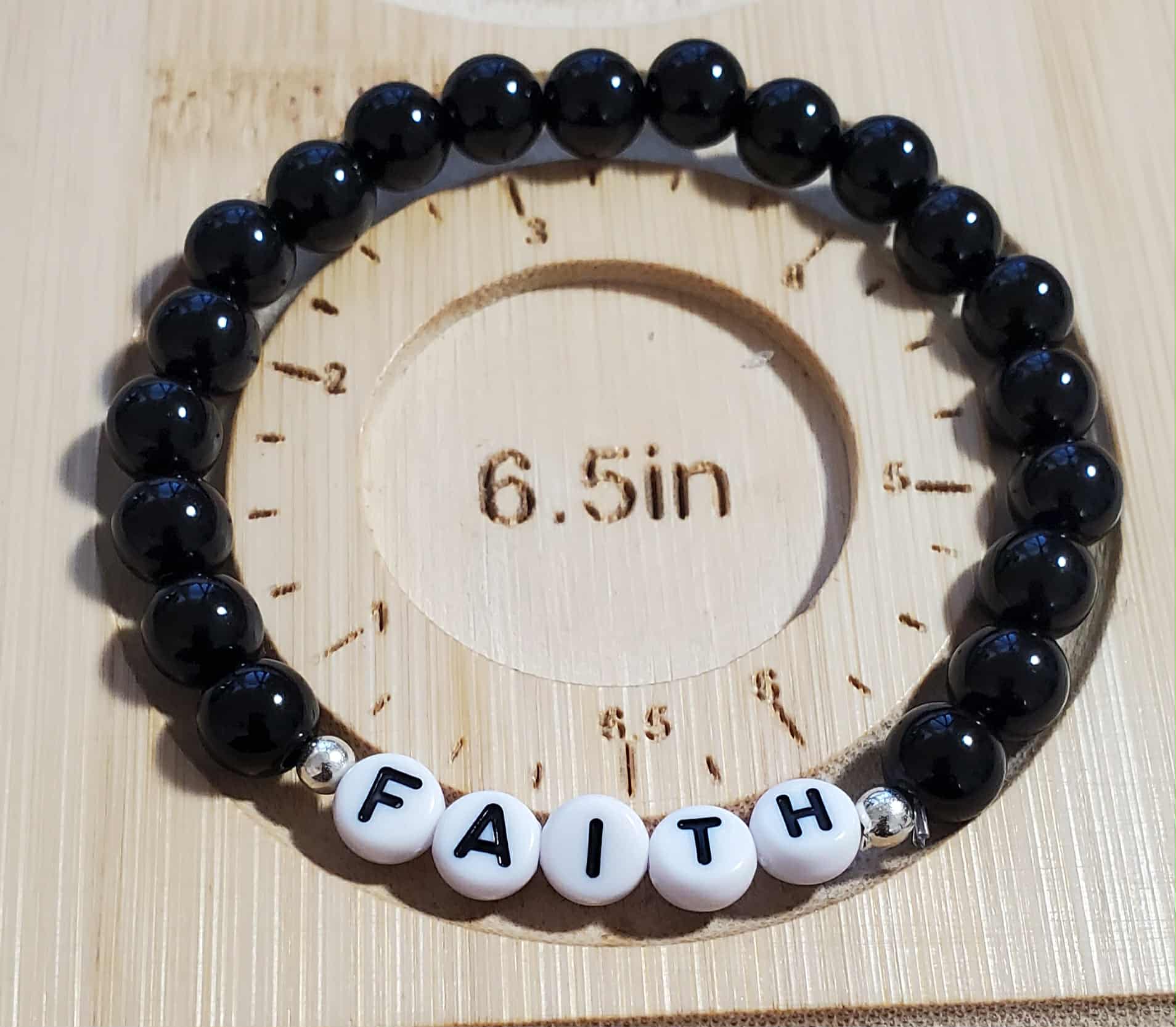 Black FAITH Glow Bracelet – 6.5" (Ladies/Teen)