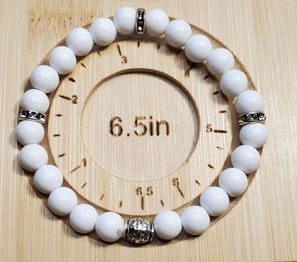 White Acrylic Beaded Bracelet