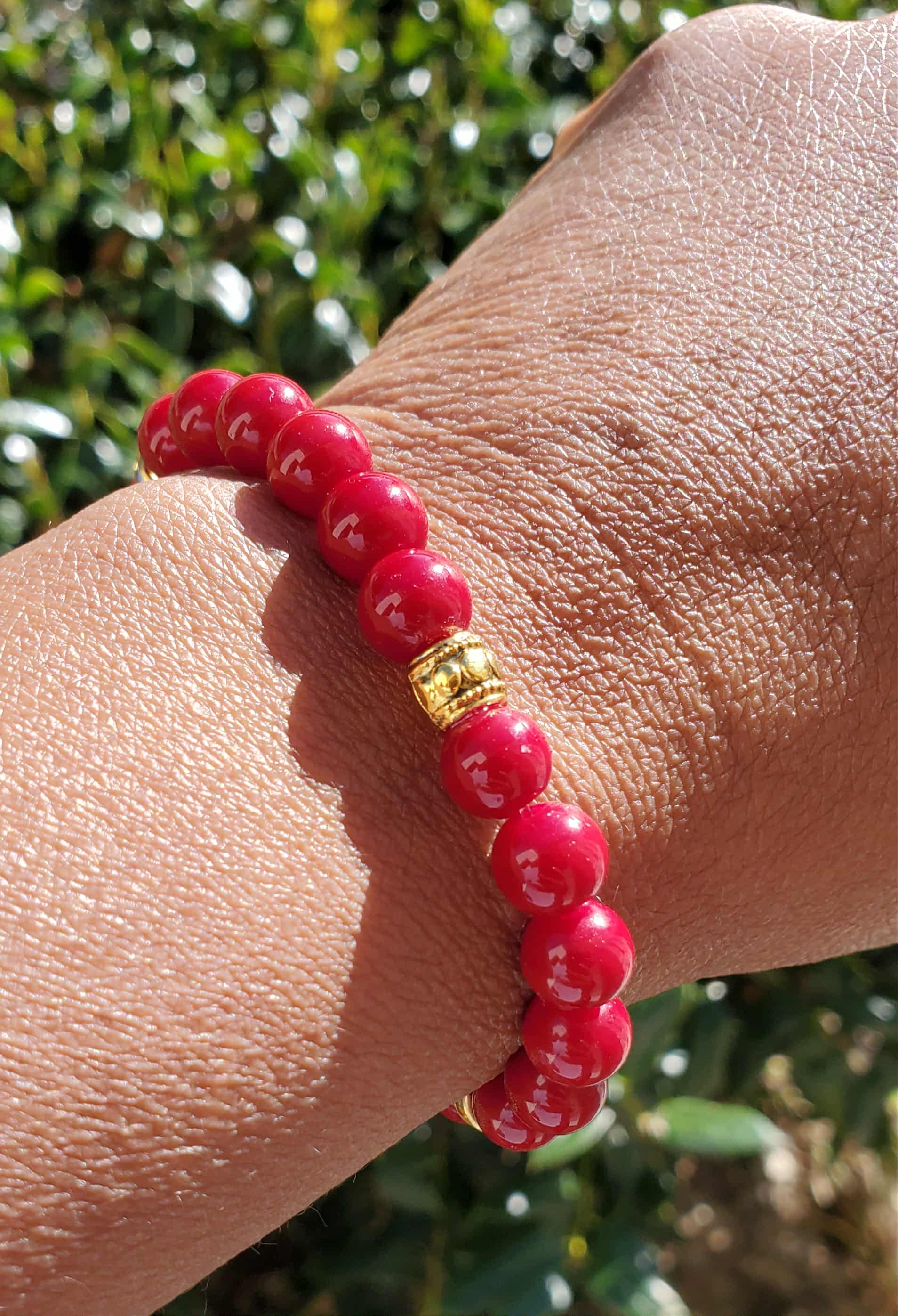 Dark Red Radiant Bracelet 6.5"