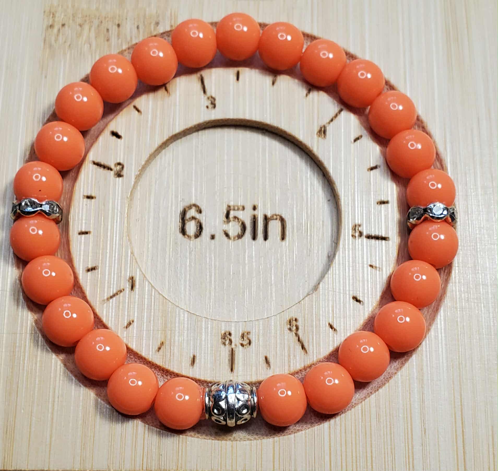Tangerine Orange Beaded Bracelet - Charitable 🎗️