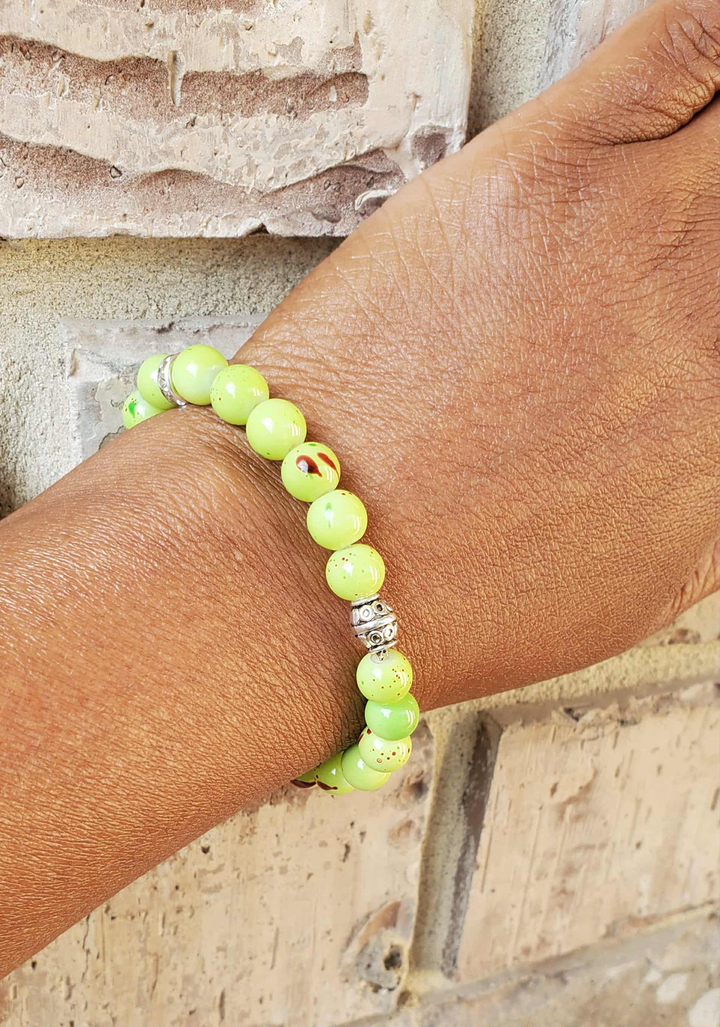 Grinch-Inspired Lime Green Beaded Bracelet