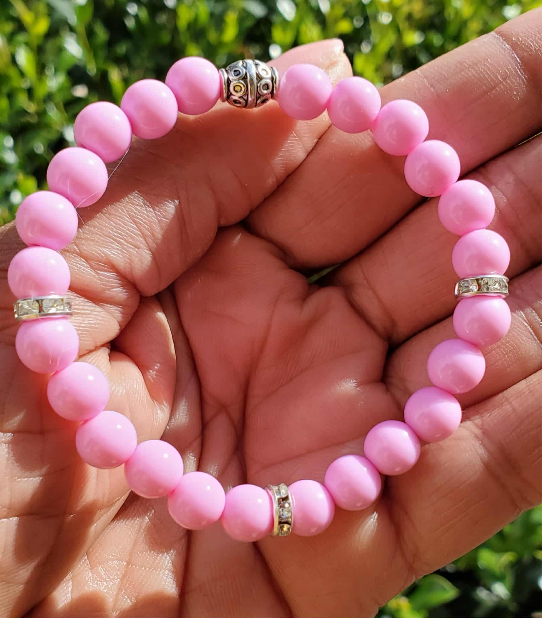 Cotton Candy Pink Beaded Bracelet