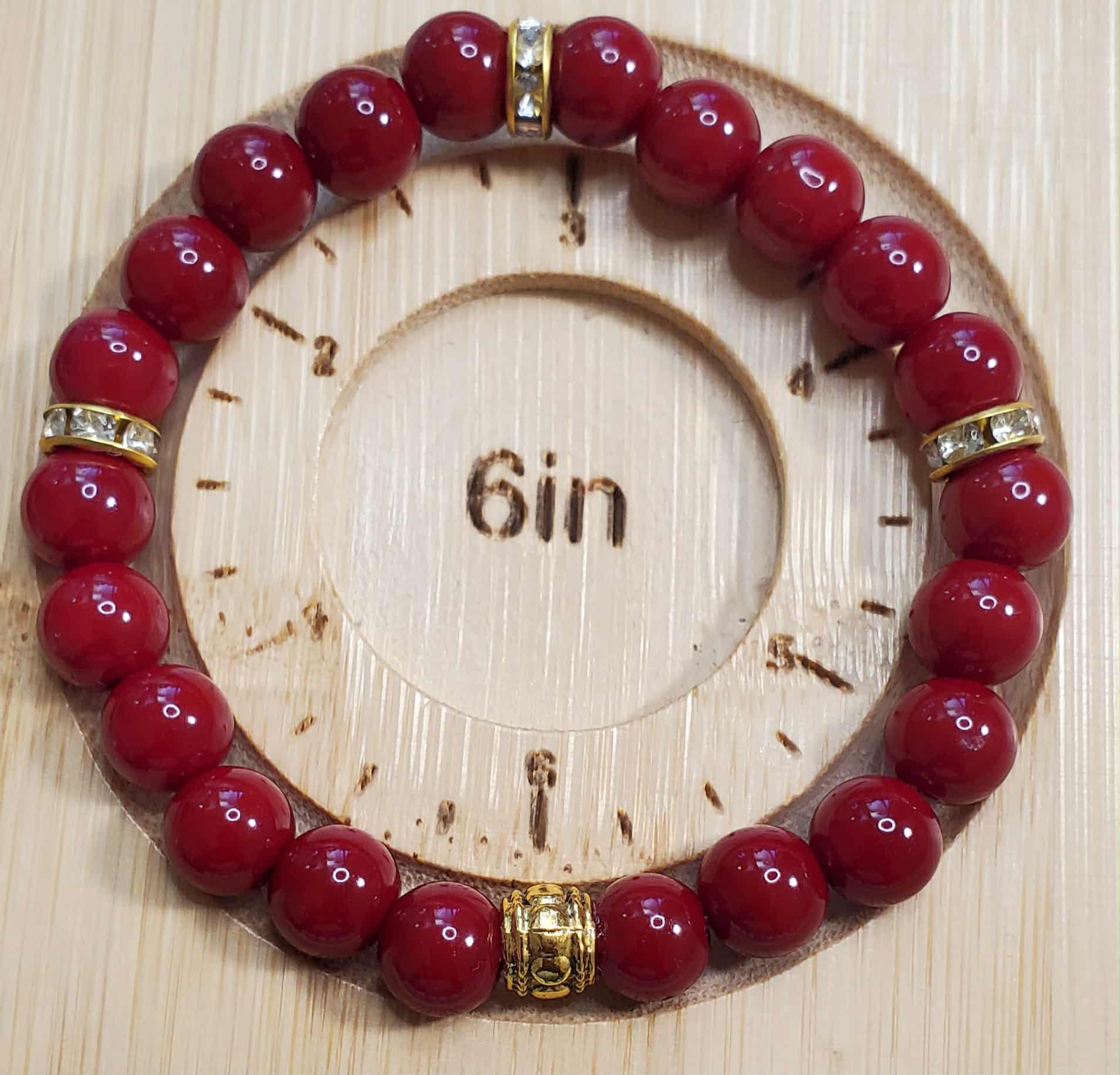 Dark Red Radiant Bracelet 6.5"