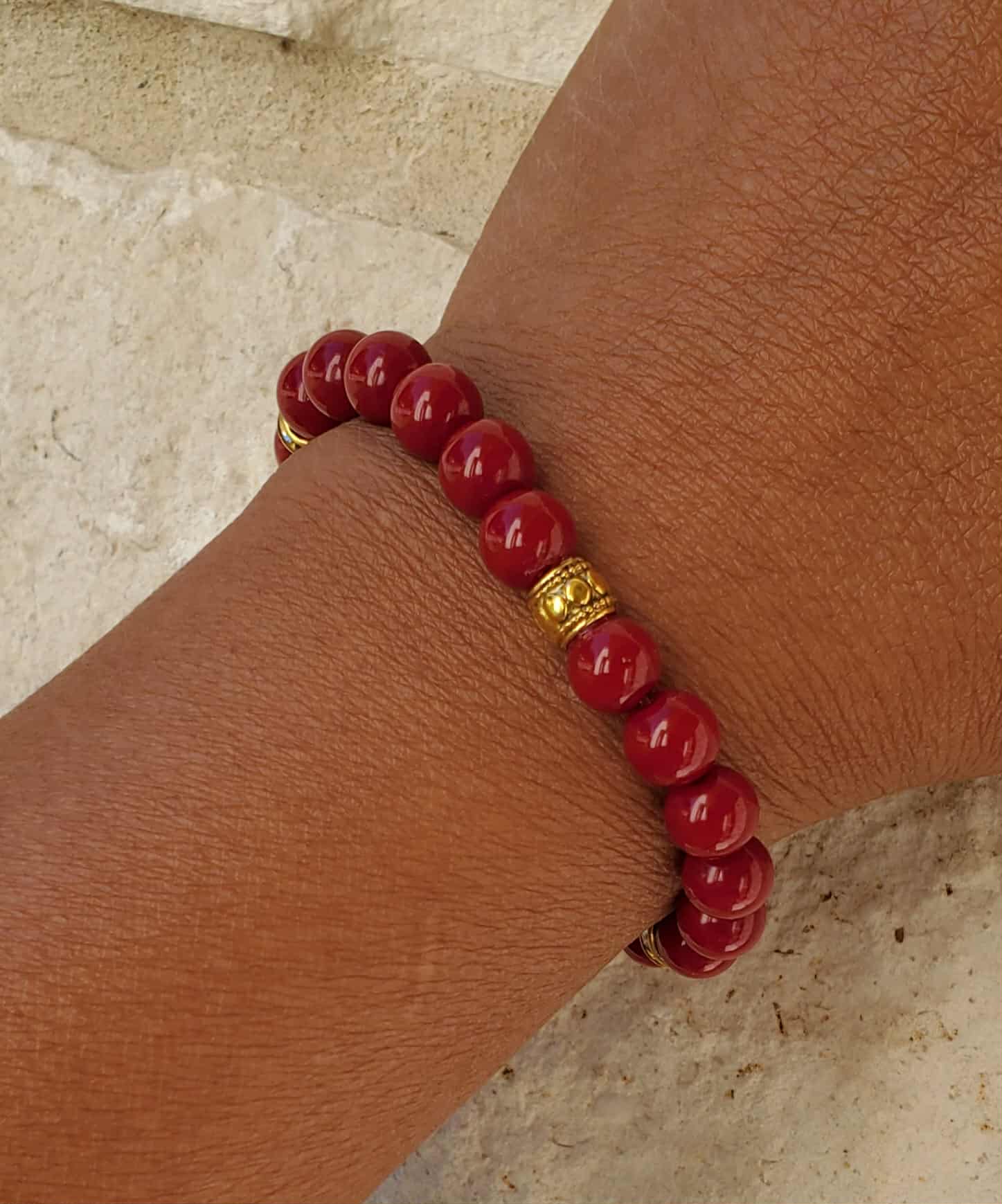 Dark Red Radiant Bracelet 6.5"
