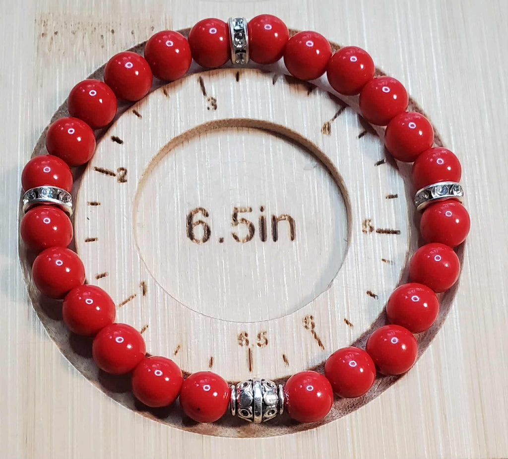 Dark Orange Beaded Bracelet