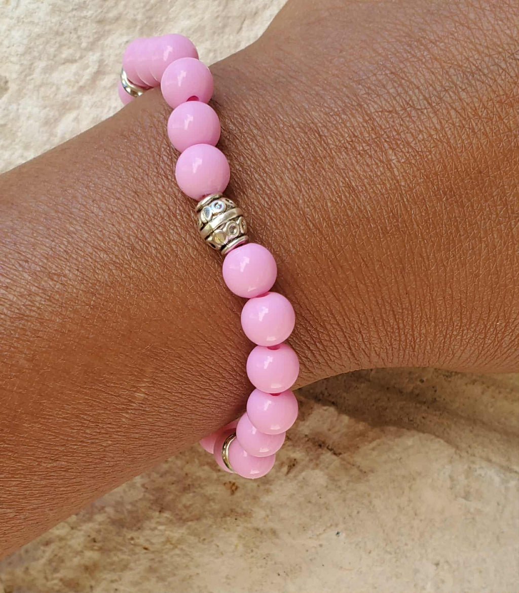 Cotton Candy Pink Beaded Bracelet