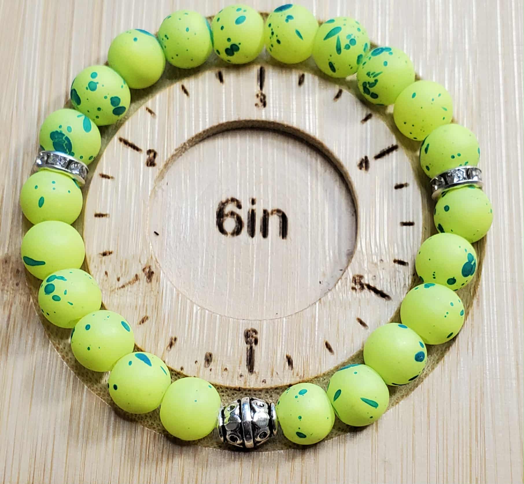 Neon Green Bracelet with Teal Specks