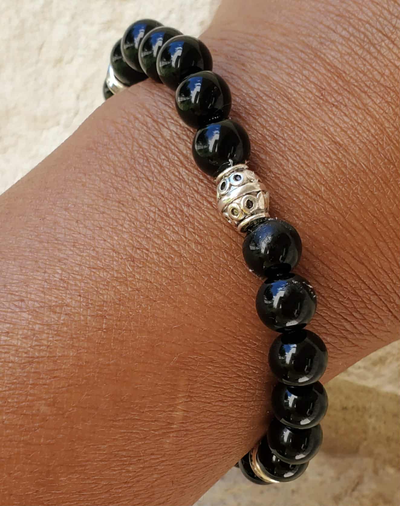 Blackout Beauty - Black Beaded Bracelet