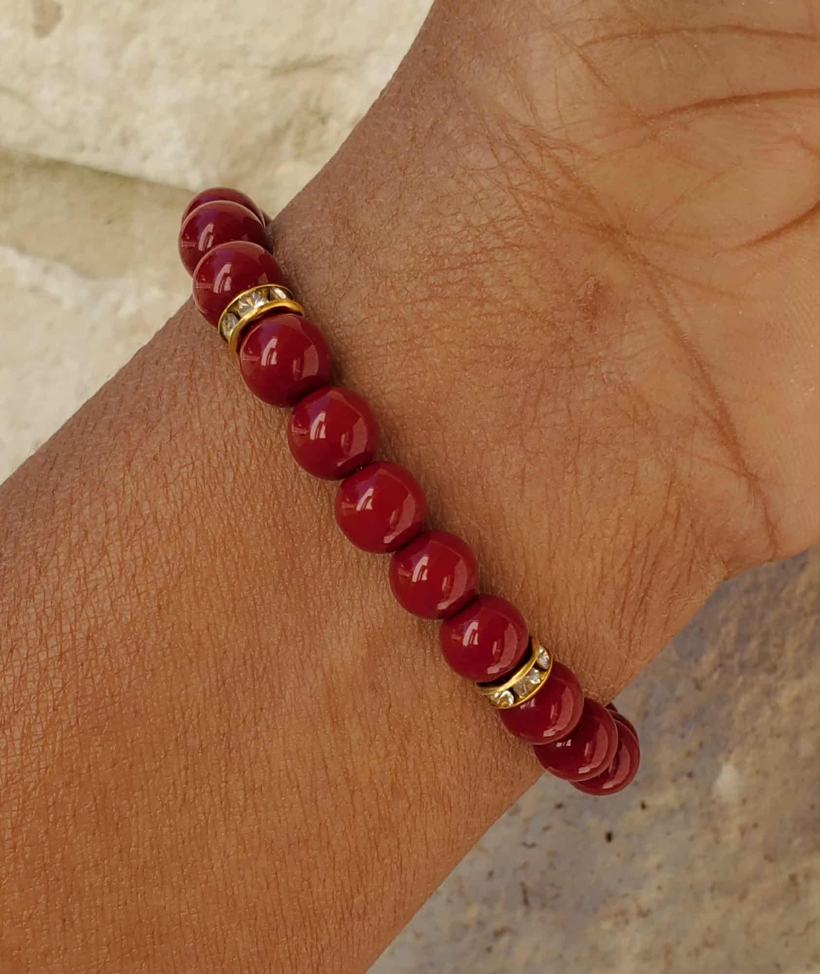 Dark Red Radiant Bracelet 6.5"