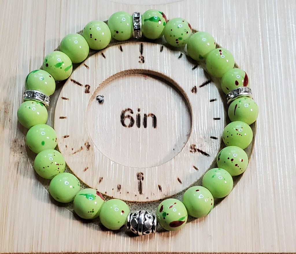 Grinch-Inspired Lime Green Beaded Bracelet