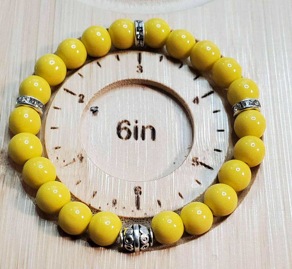 Mustard Yellow Glass Bead Bracelet