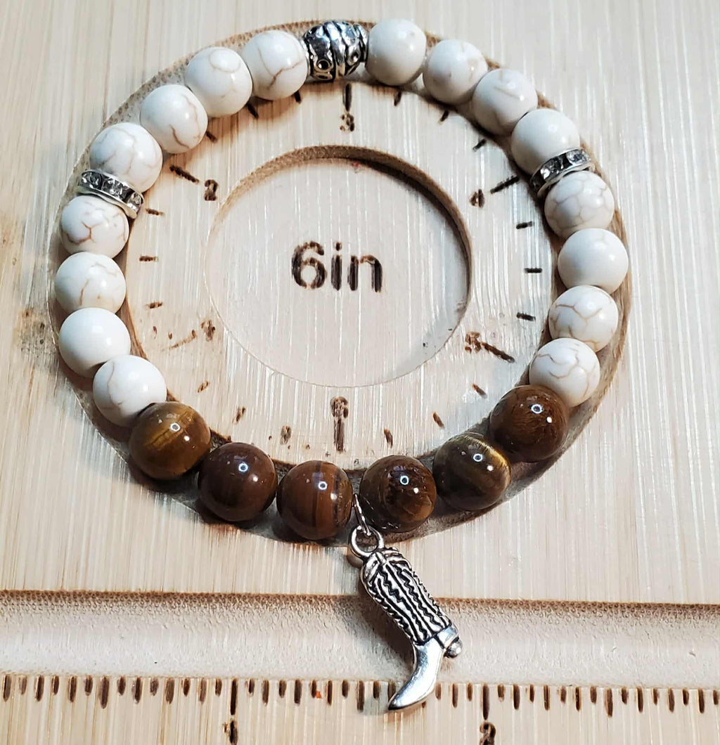 Southern Spirit Tiger Eye Boot Charm Bracelet