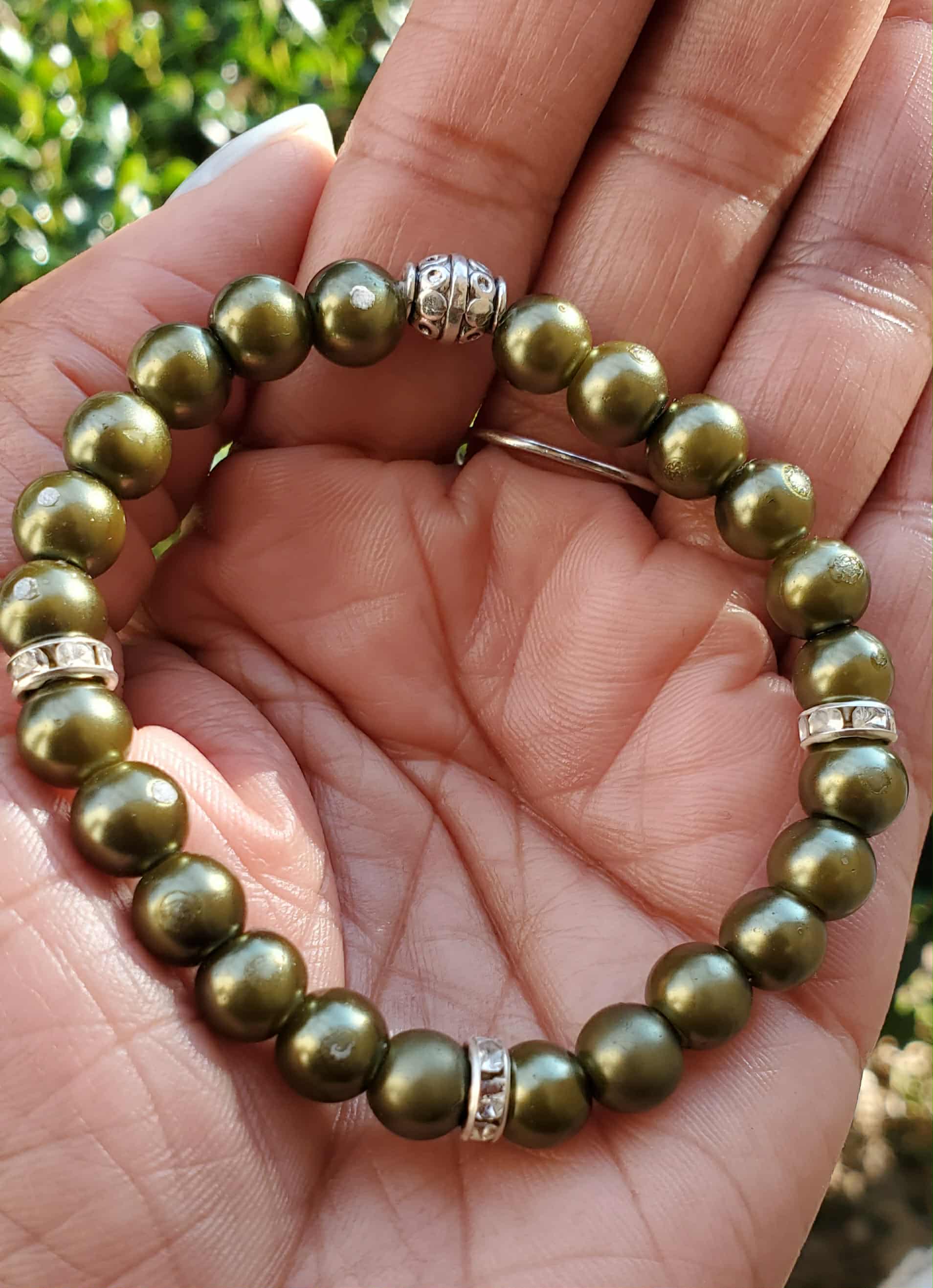 Limited Edition Olive Green Pearl Bracelet