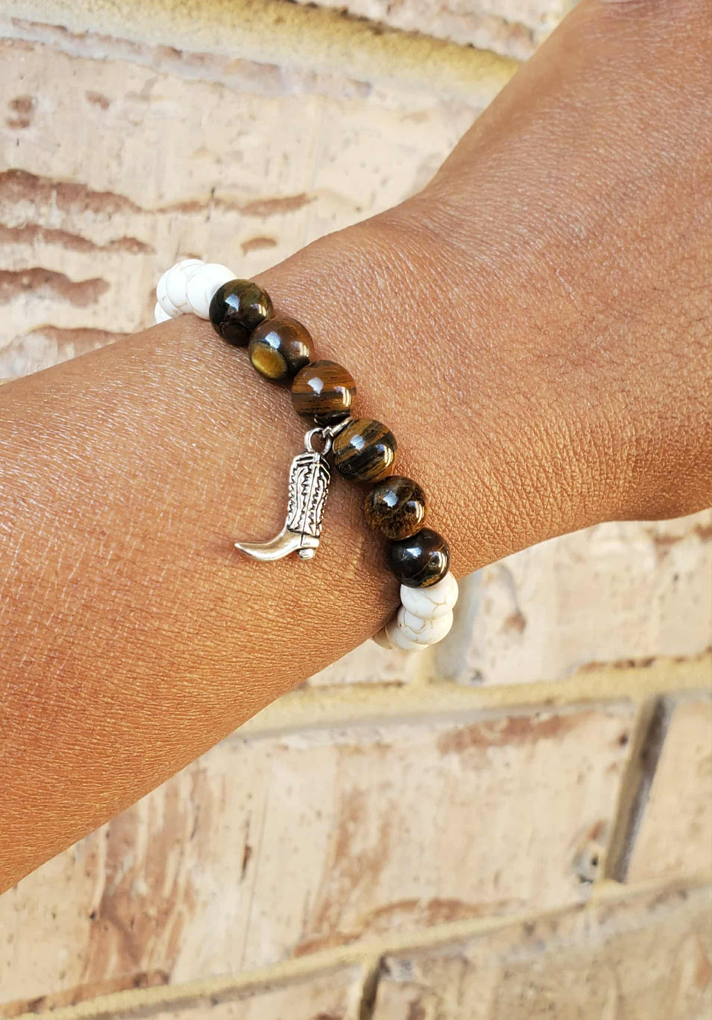 Southern Spirit Tiger Eye Boot Charm Bracelet