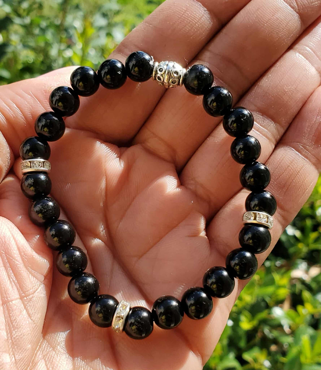 Blackout Beauty - Black Beaded Bracelet
